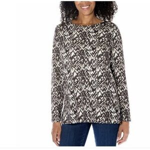 Mario Serrani soft pattern long sleeves blouse brown size XXL new with tag